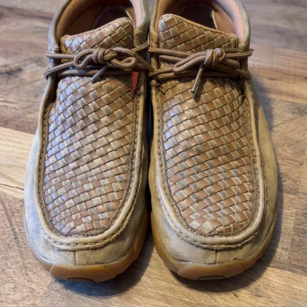 Men's Woven Leather Casual Shoe - Tan